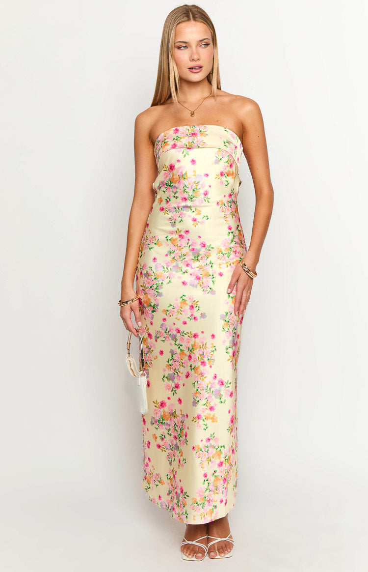 Maiah Yellow Bloom Maxi Dress Image