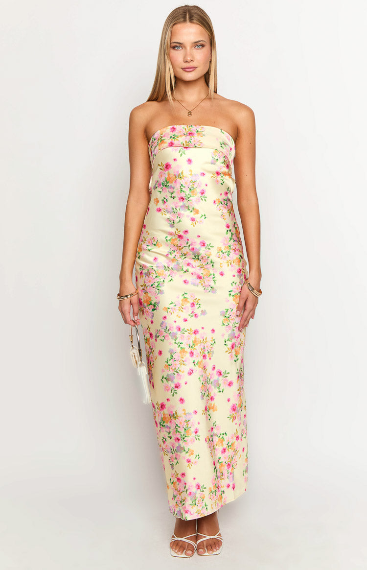 Maiah Yellow Bloom Maxi Dress Image