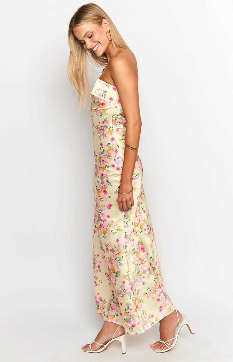 Maiah Yellow Bloom Maxi Dress Image