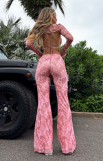 Main Act Pink Swirl Snake Print Pants Image