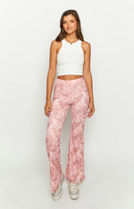 Main Act Pink Swirl Snake Print Pants Image