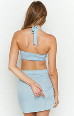 Malaney Blue Halter Top Image