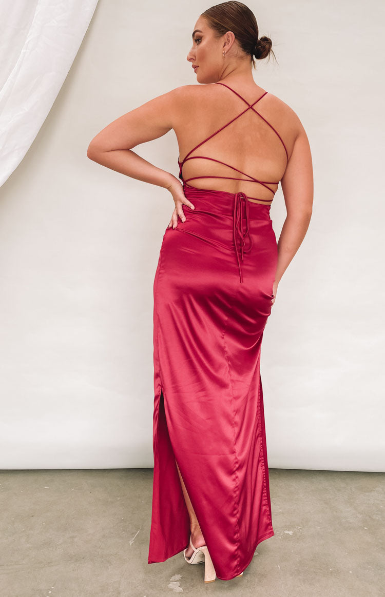 Manhattan Slip Formal Dress Wine Image