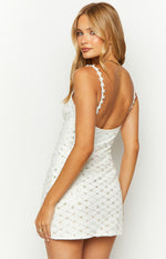 Marbelle White Beaded Mini Dress Image