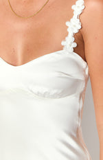 Marbelle White Satin Mini Dress Image