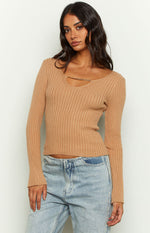 Maren Beige Chain Jumper Image