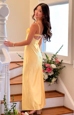 Mariana Yellow Lace Bust Midi Dress Image