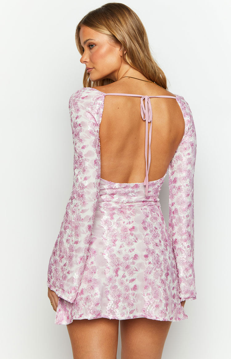 Marienne Pink Lace Mini Dress Image