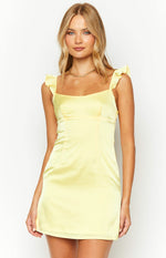 Marigold Muse Yellow Satin Mini Dress Image