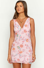 Marla Pink Floral Mini Dress Image