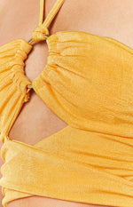 Marleigh Yellow Ring Halter Top Image