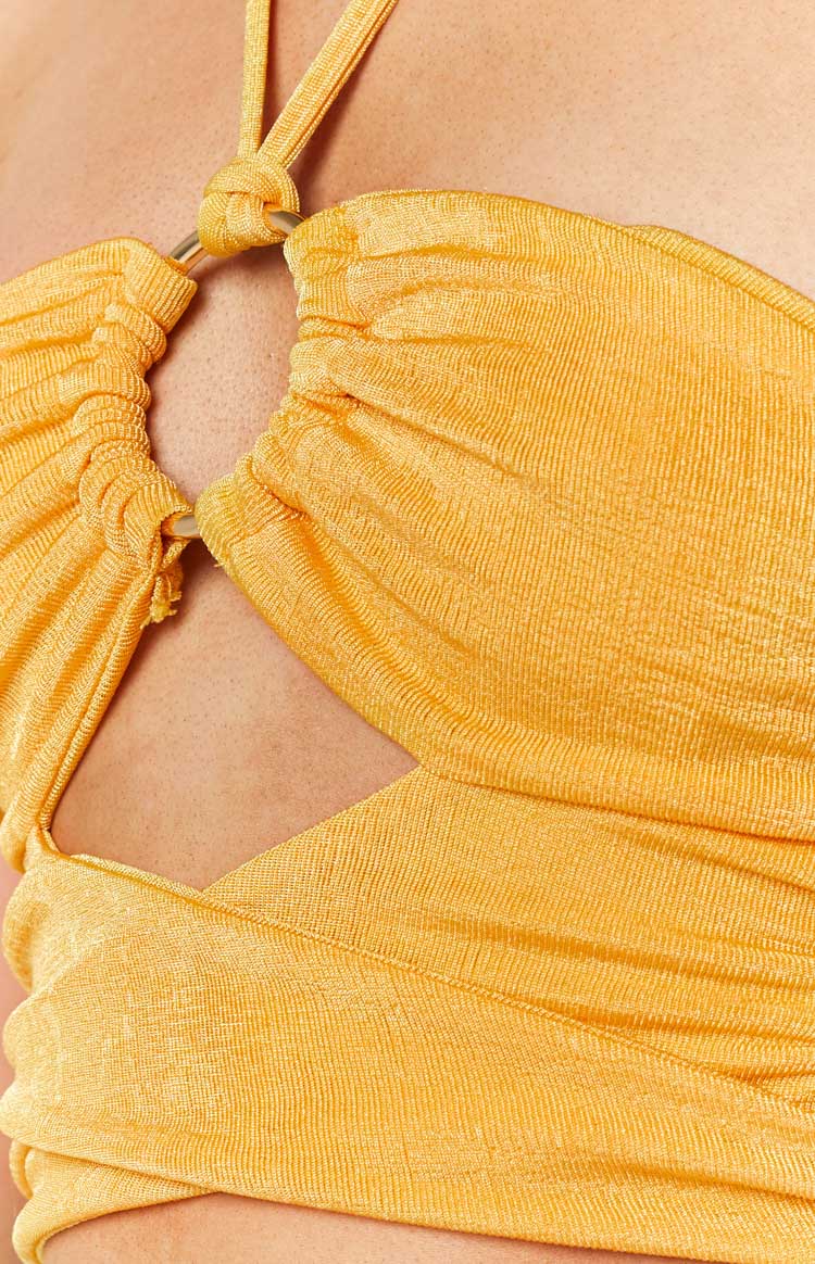 Marleigh Yellow Ring Halter Top Image