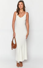 Marlene White Knit Maxi Dress Image