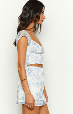 Mayia Blue Rose Print Top Image