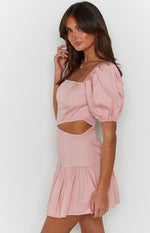 Melea Pink Puff Sleeve Mini Dress Image