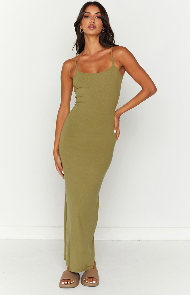 Melrose Khaki Maxi Dress Image