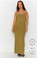 Melrose Khaki Maxi Dress Image