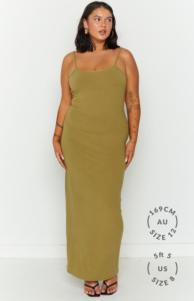 Melrose Khaki Maxi Dress Image