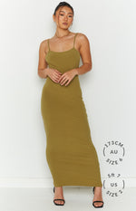 Melrose Khaki Maxi Dress Image