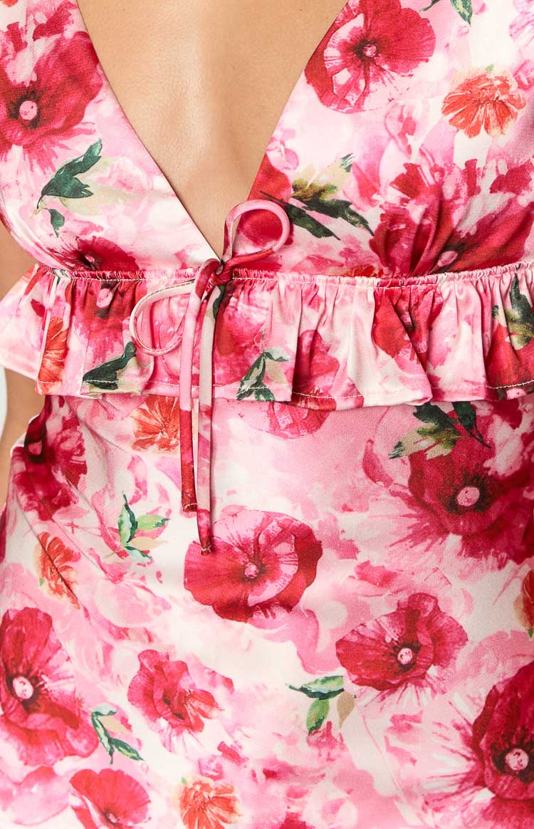 Meluse Pink Floral Mini Dress Image