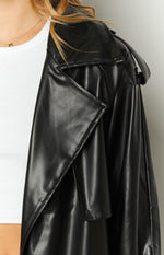 Midnight Mirage Black PU Trench Image