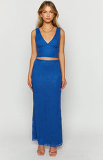 Mimosa Blue Lace Maxi Skirt Image