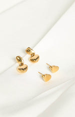 Minxie Gold Heart Earrings 2 Pack Image