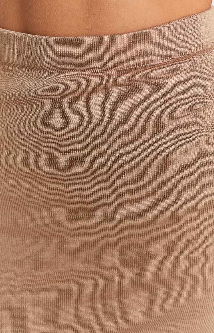 Mirrors Taupe Knit Mini Skirt Image