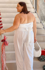 Moana White Linen Blend Pants Image