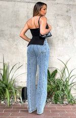 Monae Mid Wash Denim Jeans Image