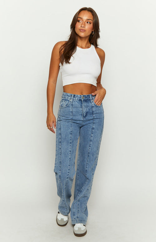 Monae Mid Wash Denim Jeans – Beginning Boutique NZ