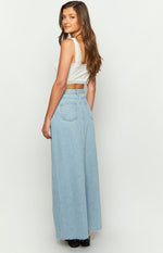 Montie Light Wash Denim Maxi Skirt Image