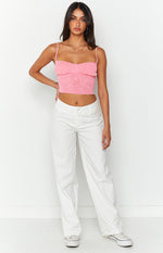 Mora Pink Mesh Top Image