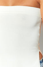 Mordani White Knit Strapless Top Image