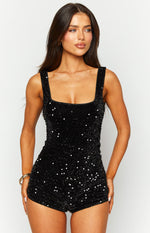 Morgan Black Sequin Playsuit Image