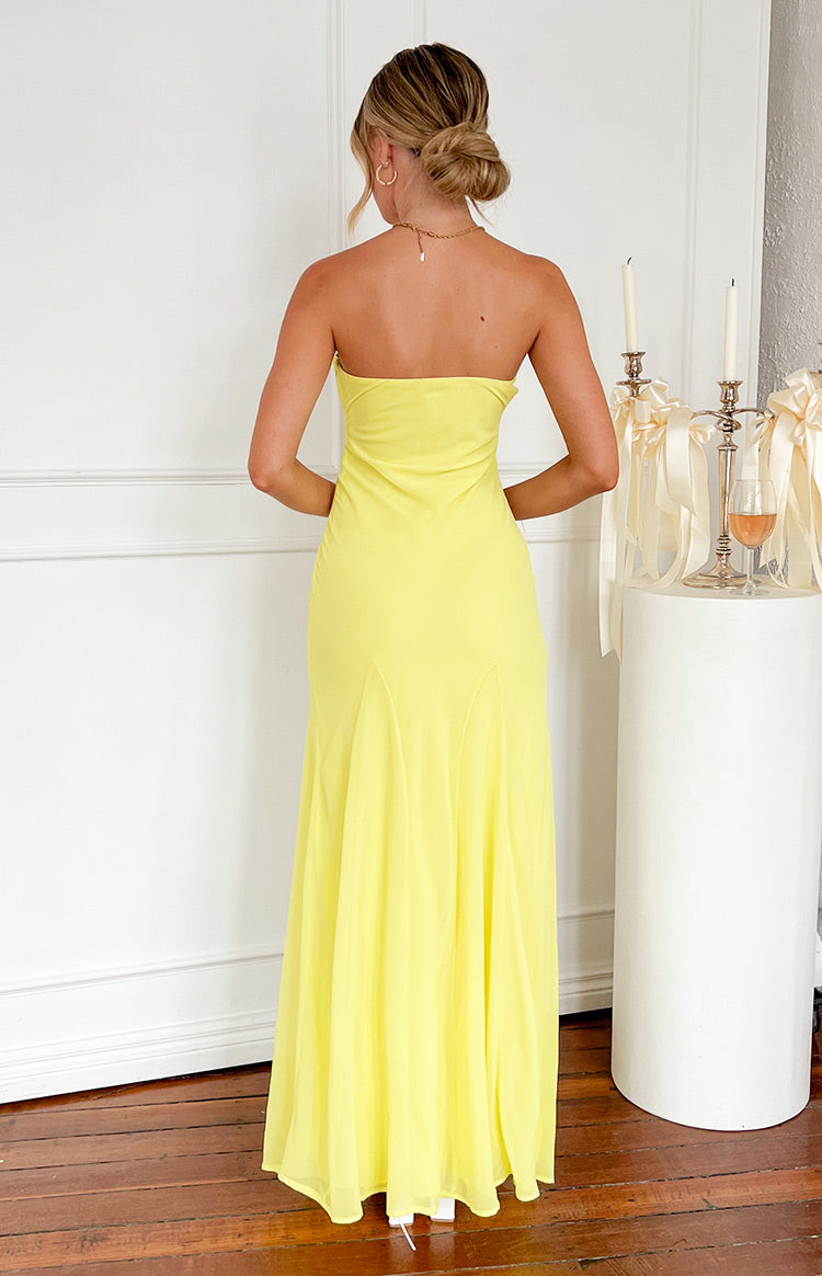 Myka Yellow Strapless Maxi Dress Image