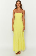 Myka Yellow Strapless Maxi Dress Image