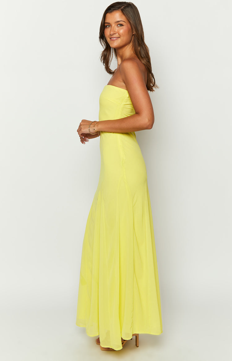 Myka Yellow Strapless Maxi Dress Image