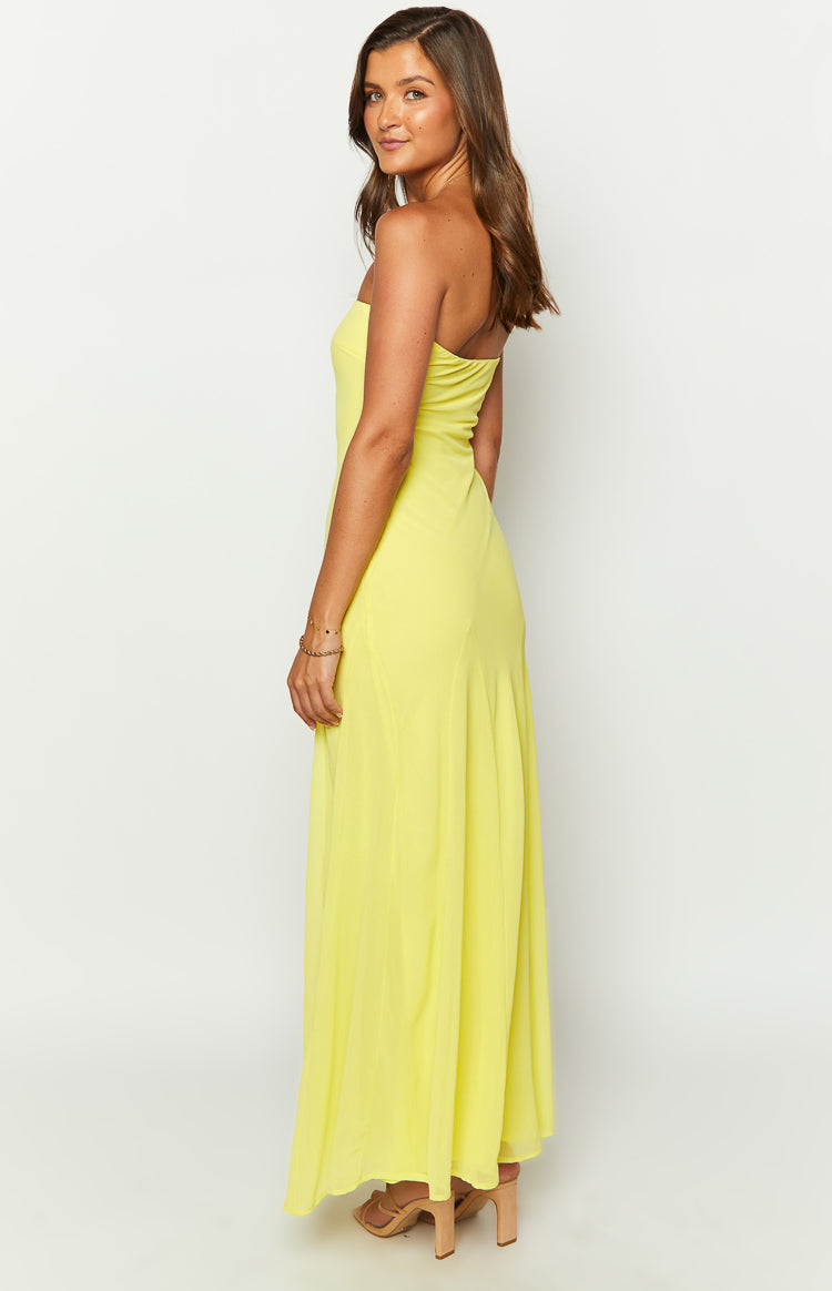 Myka Yellow Strapless Maxi Dress Image