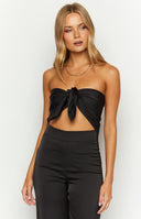 Mykonos Black Scarf Top