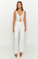 Mykonos White Linen Blend Pants Image