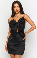 Nadia Black Bow Mini Dress Image