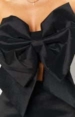 Nadia Black Bow Mini Dress Image