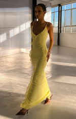 Nahanee Yellow Ruffle Maxi Dress Image