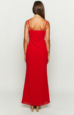 Nahanee Red Ruffle Maxi Dress Image