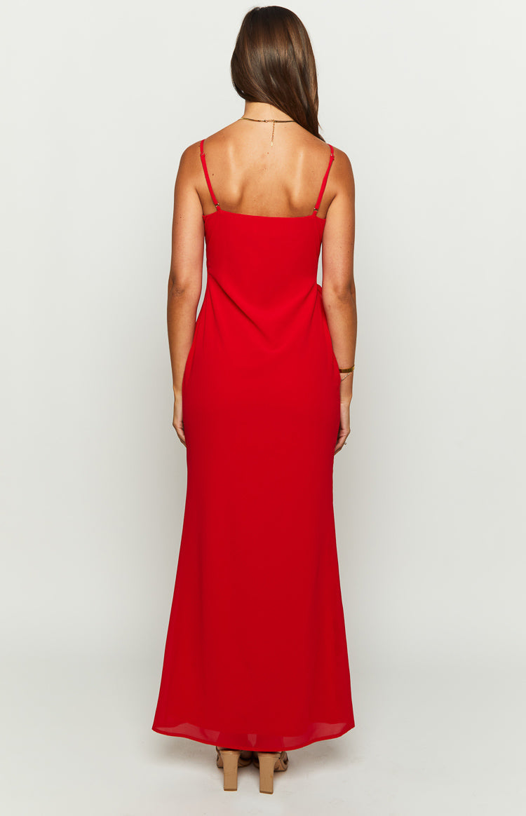 Nahanee Red Ruffle Maxi Dress Image