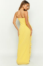 Nahanee Yellow Ruffle Maxi Dress Image