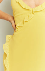 Nahanee Yellow Ruffle Maxi Dress Image