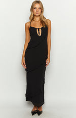 Naomi Black Chiffon Maxi Dress Image