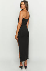 Natalia Black One Shoulder Midi Dress Image